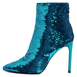 Alice + Olivia Celyn Sequin Bootie in Teal